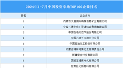 产业投资情报：2024年1-7月中国投资拿地TOP100企业排行榜（产业篇）