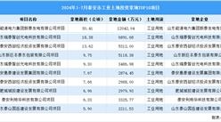 2024年1-7月泰安市十大工業(yè)土地投資項目拿地面積逾110公頃（圖）