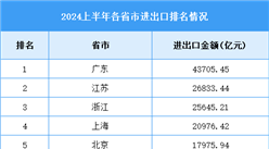 2024年上半年全国各省市进出口排名情况（附榜单）