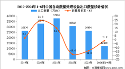 2024年1-6月中国自动数据处理设备出口数据统计分析：出口量同比下降1.2%