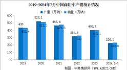 2024年7月中國汽車產銷情況：出口量同比增長19.6%（圖）