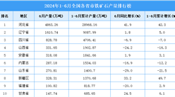 2024年上半年全国各省市铁矿石产量排行榜