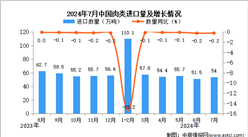 2024年7月中國肉類進(jìn)口數(shù)據(jù)統(tǒng)計分析：進(jìn)口量小幅下降