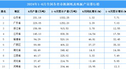 2024年上半年全國各省市機制紙及紙板產量排行榜