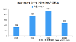 2024年上半年中國鋰離子電池行業(yè)運行情況：產(chǎn)量同比增長20%（圖）