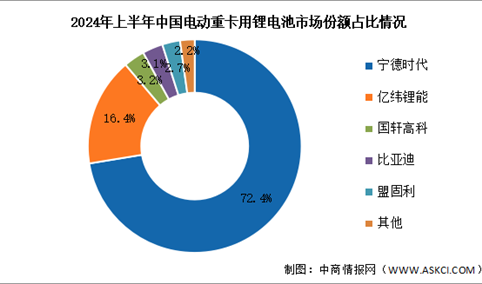 2024年上半年中国电动重用锂电池装机量机竞争格局分析（图）