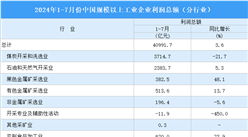 2024年1-7月全國規(guī)上工業(yè)企業(yè)利潤總額情況：制造業(yè)利潤總額同比增長5%（圖）