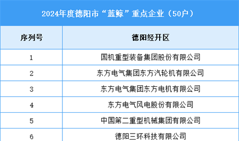 德阳市2024年度重点工业企业名单（附榜单）