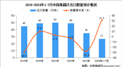 2024年1-7月中国果蔬汁出口数据统计分析：出口量27万吨