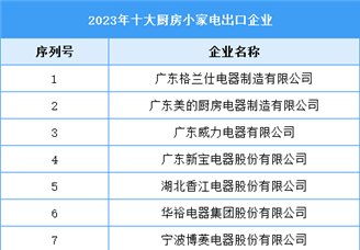 2023年十大厨房小家电出口企业（附榜单）