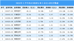 2024年上半年中國(guó)醫(yī)療耗材行業(yè)上市公司業(yè)績(jī)排行榜（附榜單）