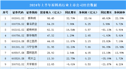 2024年上半年中國原料藥行業(yè)上市公司業(yè)績排行榜（附榜單）