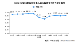 2024年1-7月中国软件业各地区及副省级中心城市情况分析（图）