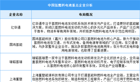 2024年中国氢燃料电池市场规模及重点企业预测分析（图）