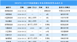 2024年1-8月中國新能源行業(yè)私募股權投資盤點（附投融資事件匯總）