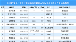 2024年1-8月中国行业信息化及解决方案行业私募股权投资盘点（附投融资事件汇总）