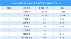 2024年8月中国动力电池企业装车量排行榜TOP10（附榜单）