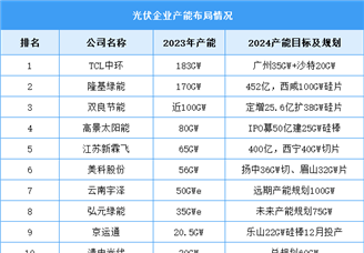 2024年中國光伏硅片產(chǎn)能及企業(yè)產(chǎn)能布局預(yù)測分析（圖）