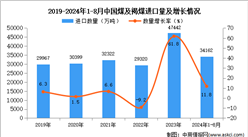 2024年1-8月中國(guó)煤及褐煤進(jìn)口數(shù)據(jù)統(tǒng)計(jì)分析：進(jìn)口量同比增長(zhǎng)11.8%