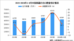 2024年1-8月中國啤酒出口數據統計分析：出口量同比增長10.1%