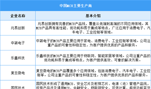 2024年中国MCU芯片市场规模及重点企业预测分析（图）