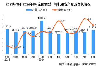 2024年8月全國微型計(jì)算機(jī)設(shè)備產(chǎn)量數(shù)據(jù)統(tǒng)計(jì)分析