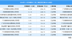 工業(yè)投資情報(bào) | 2024年1-9月河清市這十個(gè)工業(yè)項(xiàng)目土地投資規(guī)模最大（圖）