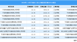 【項(xiàng)目投資跟蹤】2024年1-9月寧波市工業(yè)土地投資TOP10項(xiàng)目盤點(diǎn)