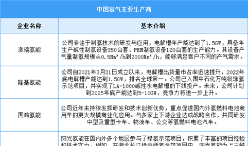 2024年中国氢气产量及重点企业预测分析（图）