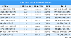 2024年1-9月东莞工业土地投资规模最大的十个项目汇总（图）