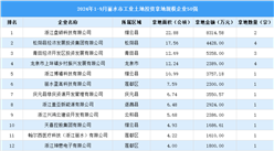 【工业投资盘点】2024年1-9月份丽水市工业土地投资50强企业摘走63宗地