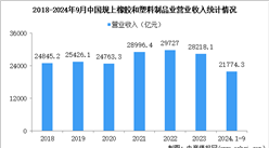 2024年1-9月中国橡胶和塑料制品业经营情况：营收同比增长4.7%