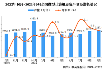 2024年9月全國微型計(jì)算機(jī)設(shè)備產(chǎn)量數(shù)據(jù)統(tǒng)計(jì)分析