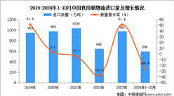 2024年1-10月中國食用植物油進口數據統(tǒng)計分析：進口量596萬噸