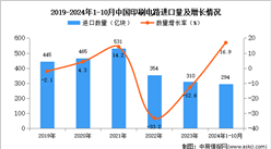 2024年1-10月中國印刷電路進(jìn)口數(shù)據(jù)統(tǒng)計(jì)分析：進(jìn)口量同比增長16.9%