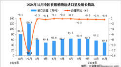 2024年11月中國(guó)食用植物油進(jìn)口數(shù)據(jù)統(tǒng)計(jì)分析：進(jìn)口量同比下降0.5%