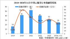 2024年1-11月中国云服务行业投融资情况分析（图）