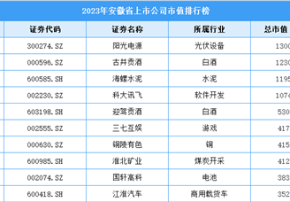 2024年廣東省上市公司市值排行榜（附榜單）