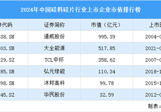 2024年中国硅料硅片行业上市企业市值排行榜（附榜单）