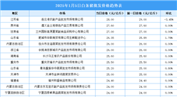 2025年1月6日全國各地最新白條豬價格行情走勢分析