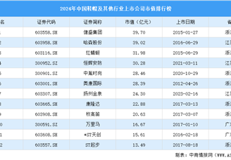 2024年中国鞋帽及其他行业上市公司市值排行榜（附榜单）