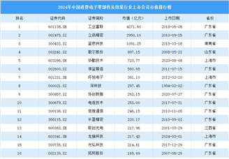 2024年中国消费电子零部件及组装行业上市公司市值排行榜（附榜单）