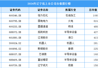 2024年辽宁省上市公司市值排行榜（附榜单）