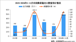 2024年1-11月中国集装箱出口数据统计分析：出口量同比增长141.6%