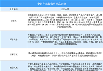 2025年中國車載攝像頭重點(diǎn)企業(yè)分析（圖）
