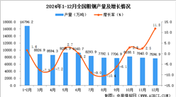 2024年12月全国粗钢产量数据统计分析