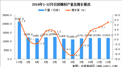 2024年12月全国钢材产量数据统计分析