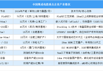 2025年中國集成電路重點(diǎn)企業(yè)產(chǎn)能預(yù)測(cè)（圖）