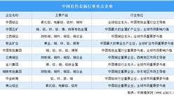 2025年中國(guó)有色金屬行業(yè)重點(diǎn)企業(yè)對(duì)比分析（圖）