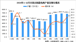 2024年12月全国太阳能电池（光伏电池）产量数据统计分析